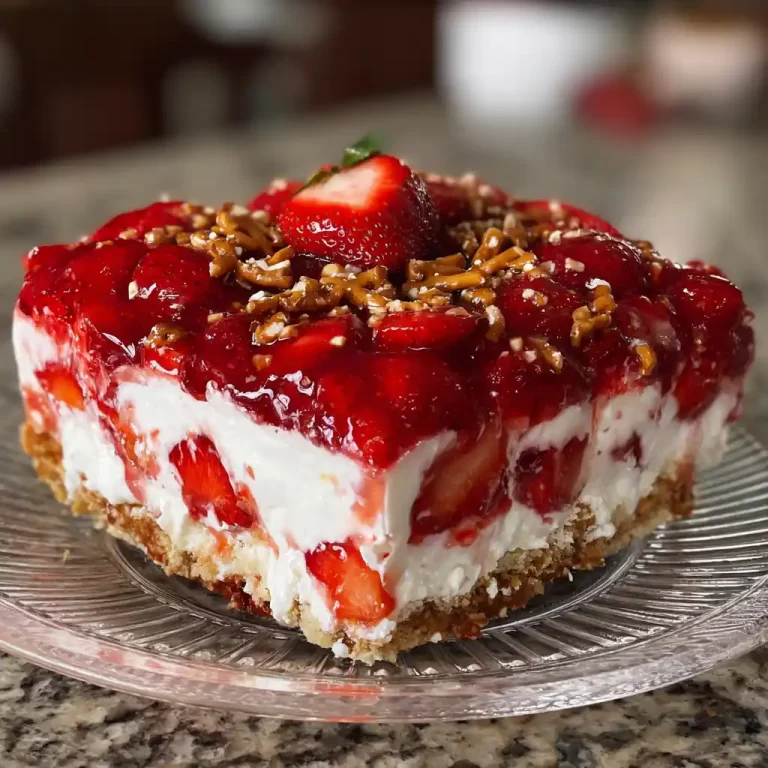 Irresistible Strawberry Pretzel Salad